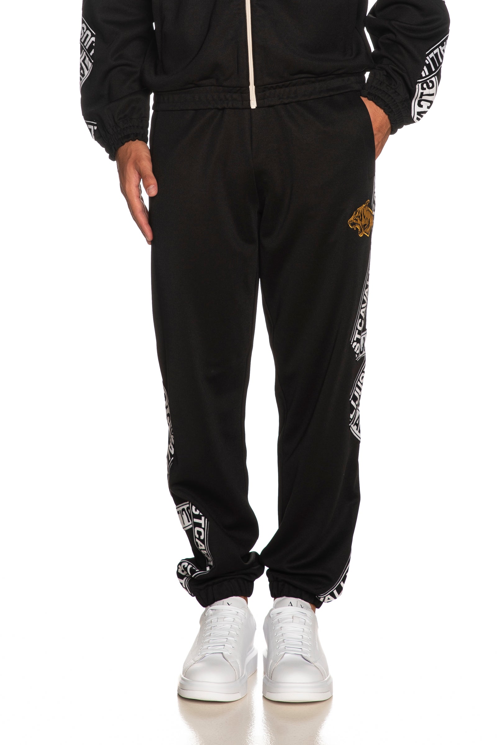 Pantalone Tuta Just Cavalli Jc Tape Da Uomo Nero Scuderi Store