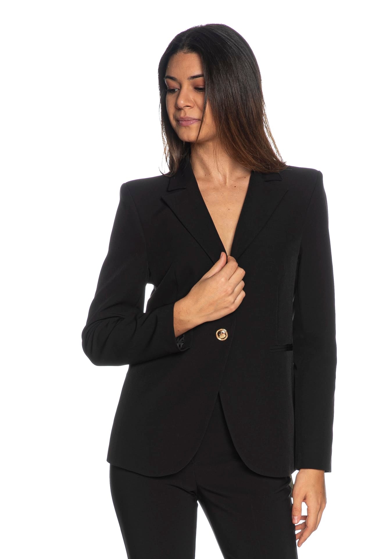 Rinascimento Giacca Nera Corta Elegante Giacca Corta In Tessuto