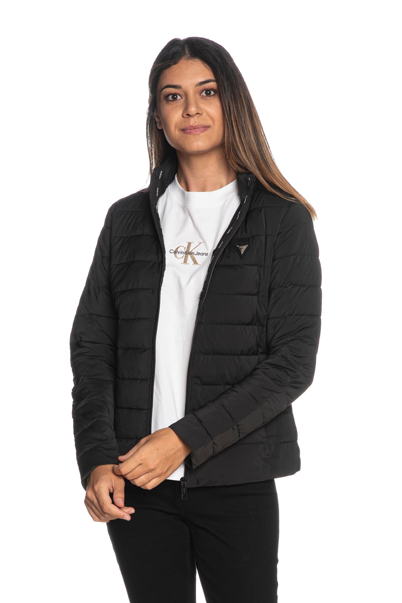 Piumino Guess Diann Puffer Da Donna Nero Scuderi Store