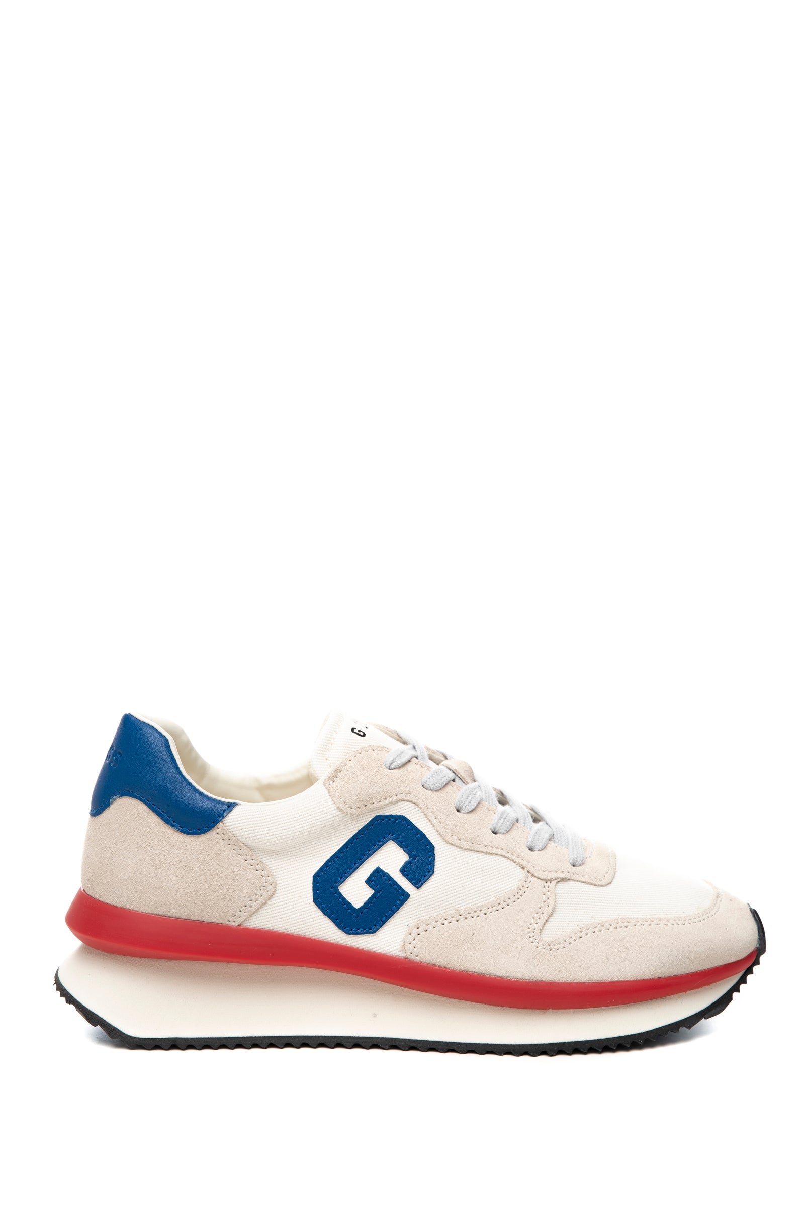 Scarpa Guess Made Da Uomo Bianca Ghiaccio Royal Rosso In Canvas E Camoscio Scuderi Store
