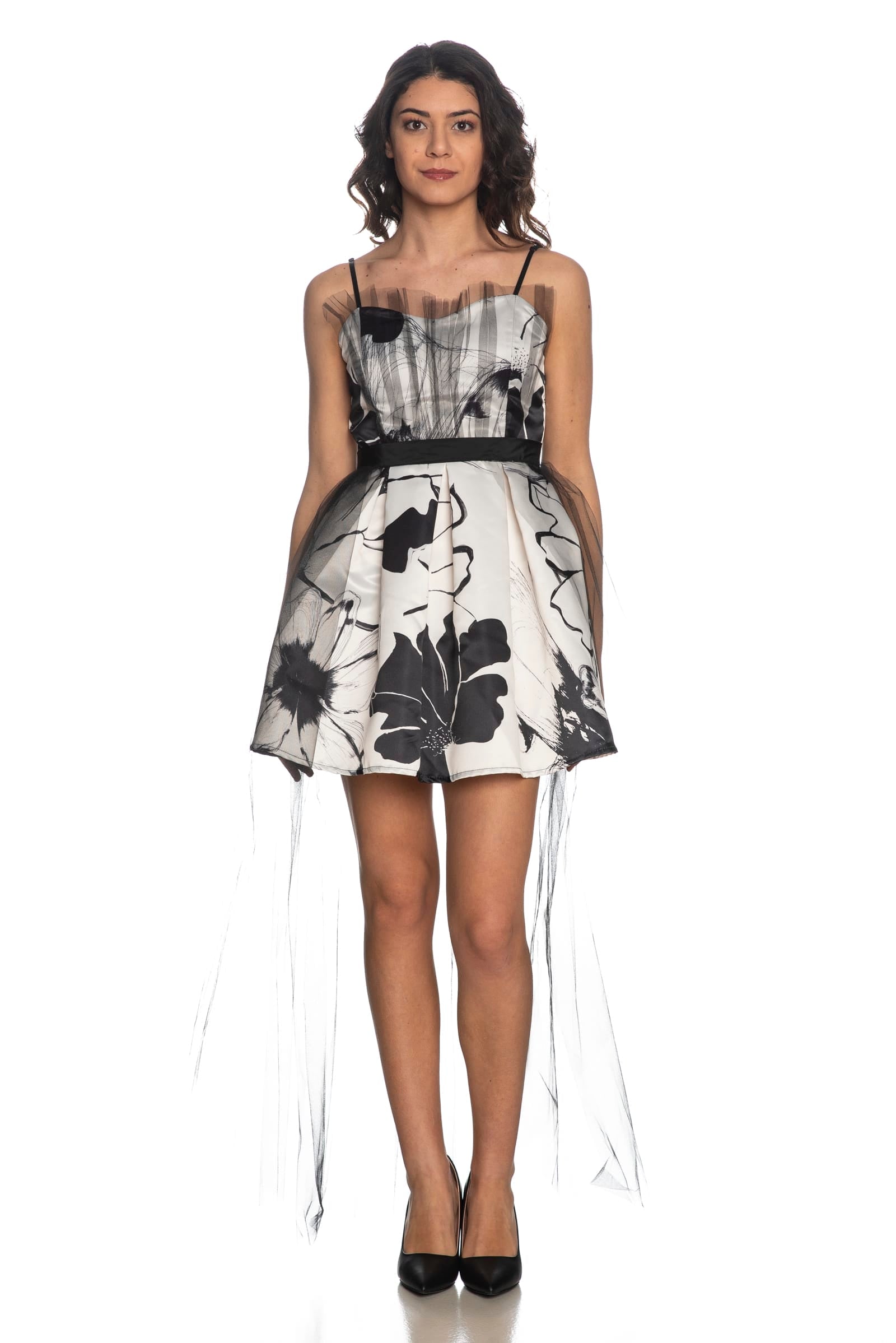 Vestito Lungo Rinascimento Abito Nero A Fiori Rinascimento Abito