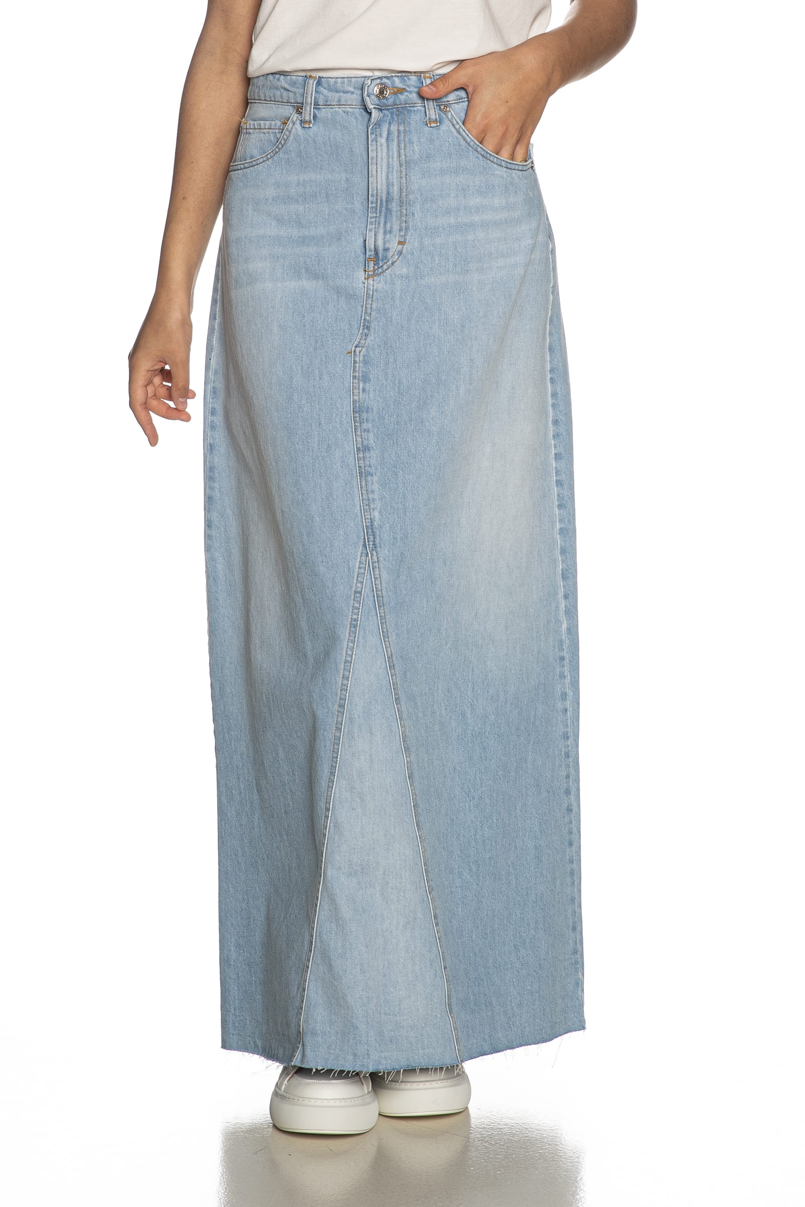 Gonna Lunga Gonna Di Jeans A Pieghe Gonna Jeans Lunga Vicolo