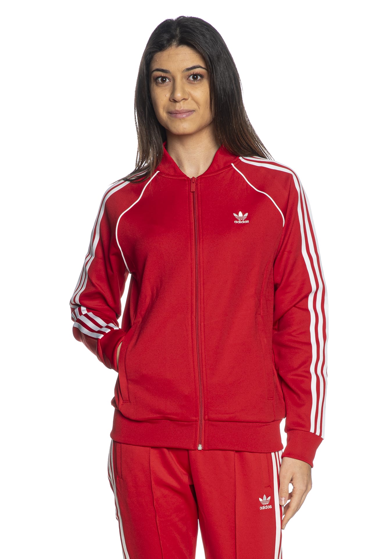 Giacca Tuta Adidas Originals Sst Classic Tt Da Donna Rossa Bianco