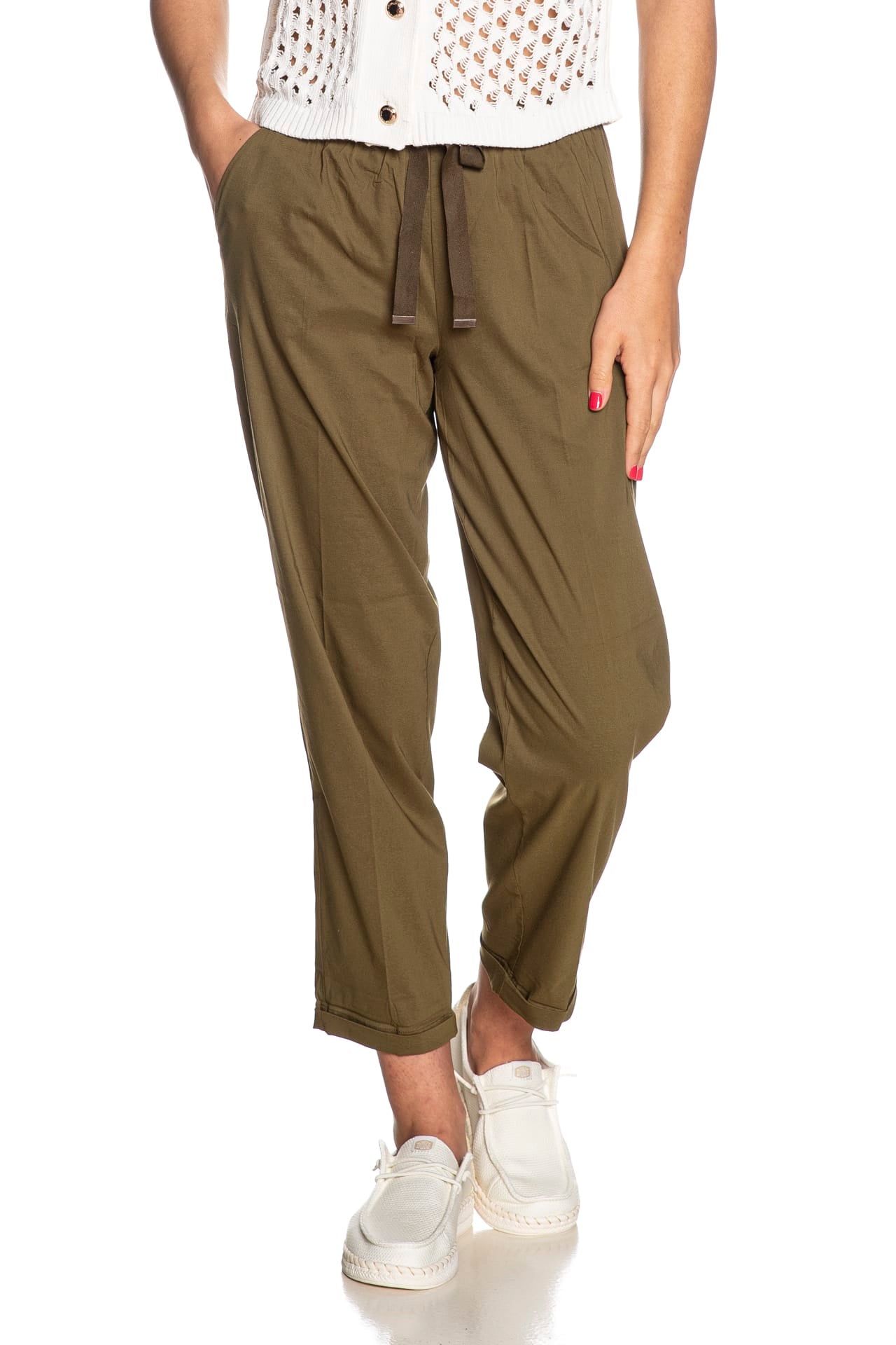 Pantalone Ragno Jg Pocket Da Donna Verde Oliva Scuderi Store