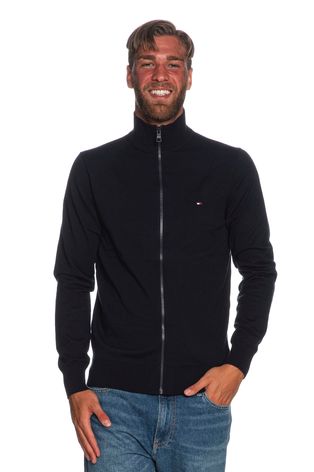 Troaught Cardigan Tommy Hilfiger 1985 Trought Da Uomo Blu Marina - Scuderi Store