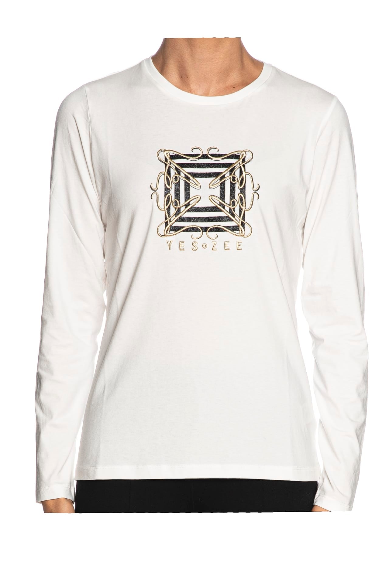T Shirt Yes Zee Yz Box Da Donna Bianca - Scuderi Store