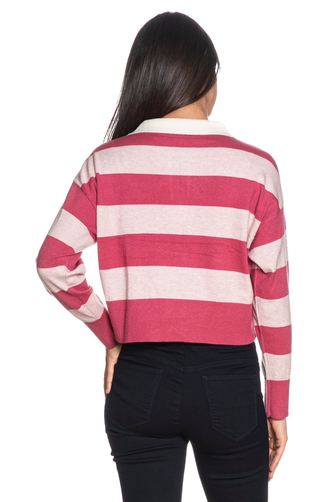 Di Rosa Polo Polo Only Ibi Da Donna Righe Rosa Pallido Rosa Antico - Scuderi Store