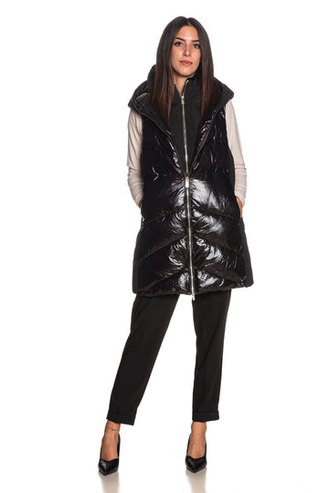 Smanicato Yes Zee Faux Vest Hoodie Da Donna Nero