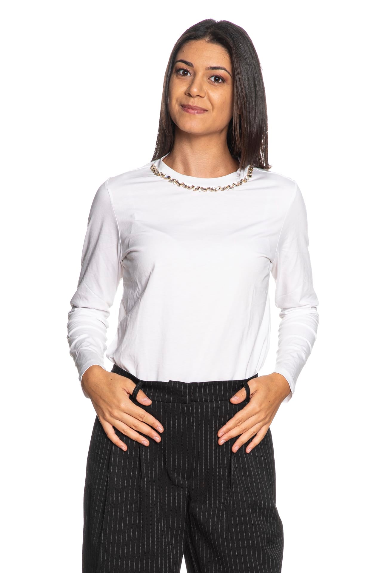 T Shirt Yes Zee Stones Da Donna Bianca - Scuderi Store