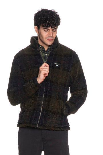 Felpa in pile Barbour uomo tartan fleece zip through fantasia