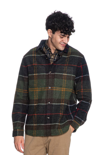 Camicia giacca Barbour uomo Woodlane brushed check fantasia