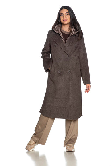 Cappotto Bomboogie donna woman long coat marrone