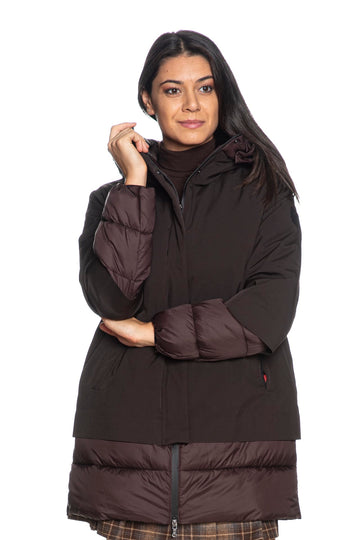 Piumino Canadian donna Oyama Long marrone