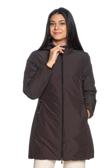 Piumino lungo Ciesse Piumini donna Jusi 3.0 Reversible marrone