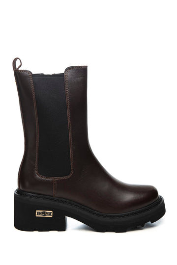 Stivale chelsea Cult donna Grace marrone in pelle con suola alta