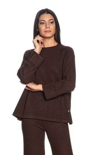 Maglia Fresh Flower donna marrone