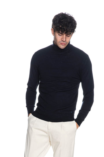 Maglia a collo alto Gianni Lupo uomo blu