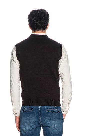 Gilet di maglia Gianni Lupo uomo marrone
