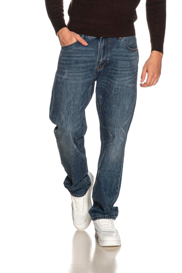Jeans Gianni Lupo Alex Straight 106 Da Uomo Denim Blu Medio