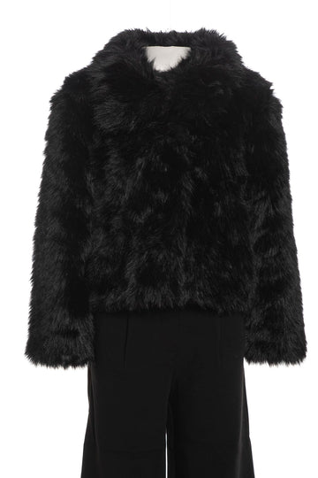 Giacca in pelliccia ecologica Guess bambina nero