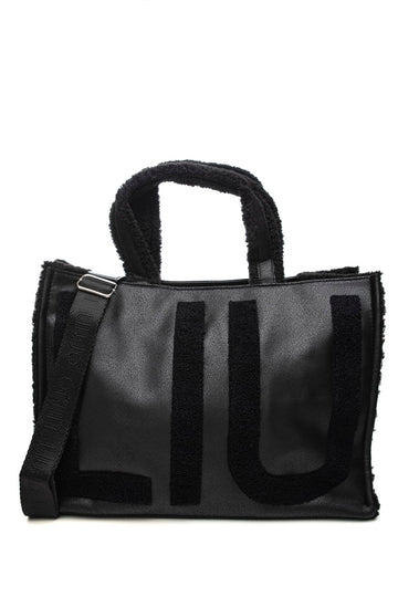 Borsa Donna Liu Jo L Tote Fake Montone Misure: 41x21x30 Cm Liu Jo Donna Nero