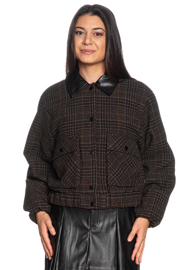 Bomber Only donna Mika check marrone