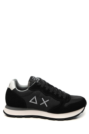 Scarpa Sun68 Tom Solid Da Uomo Nero Bianco Nylon E Pelle Scamosciata