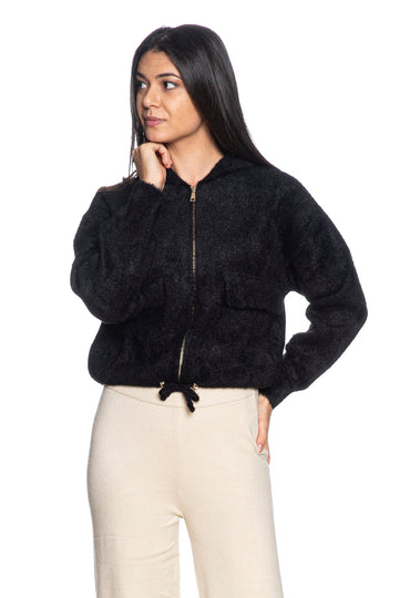 Maglia con cappuccio Tiffosi donna nero