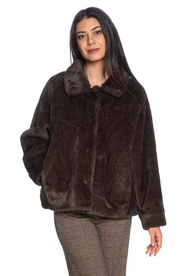 Giacca in eco-pelliccia Yes Zee donna marrone