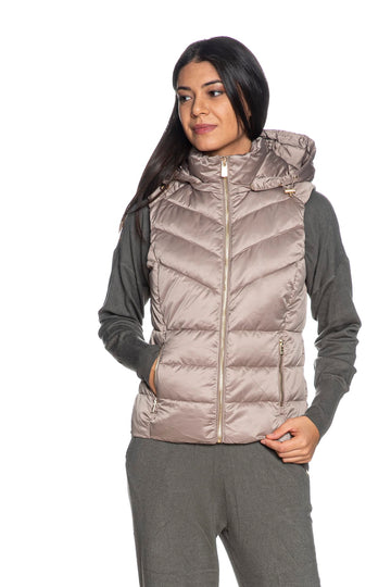 Gilet imbottito Yes Zee donna beige