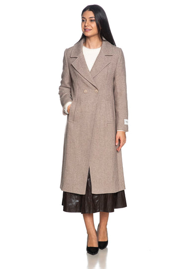 Cappotto doppiopetto Yes Zee donna beige