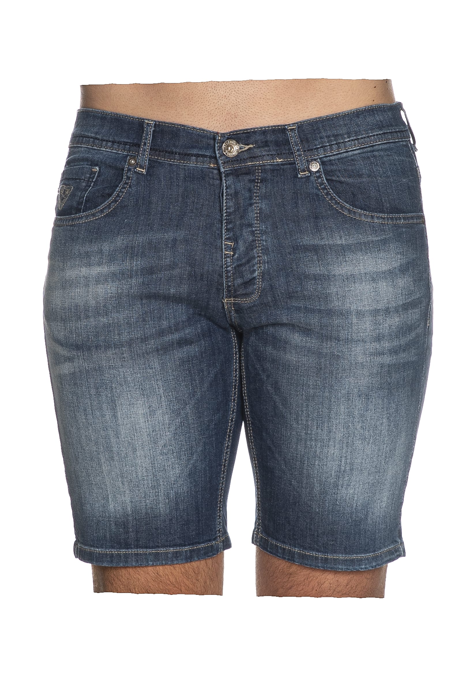Bermuda Jeans Fifty Four Spitz Da Uomo Denim Blu Medio Scuderi Store