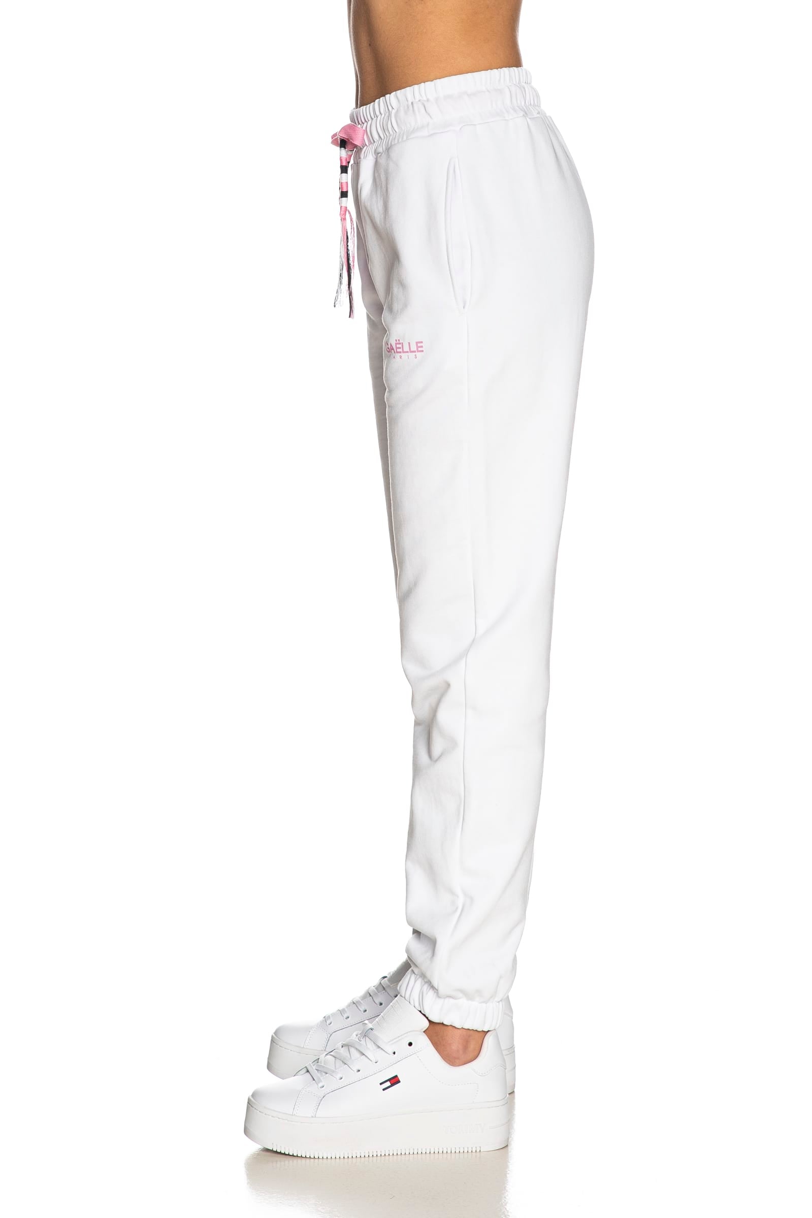 Pantalone Tuta Gaelle Paris Colored Threads Da Donna Bianco