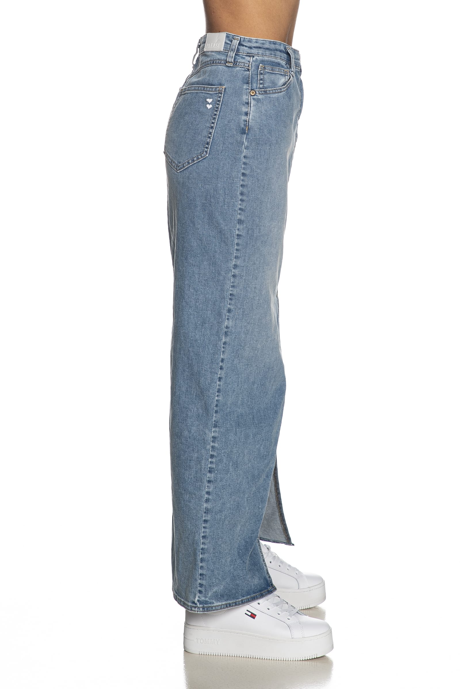 Gonna Lunga Please Long Skirt Da Donna Denim Light Blu Scuderi Store