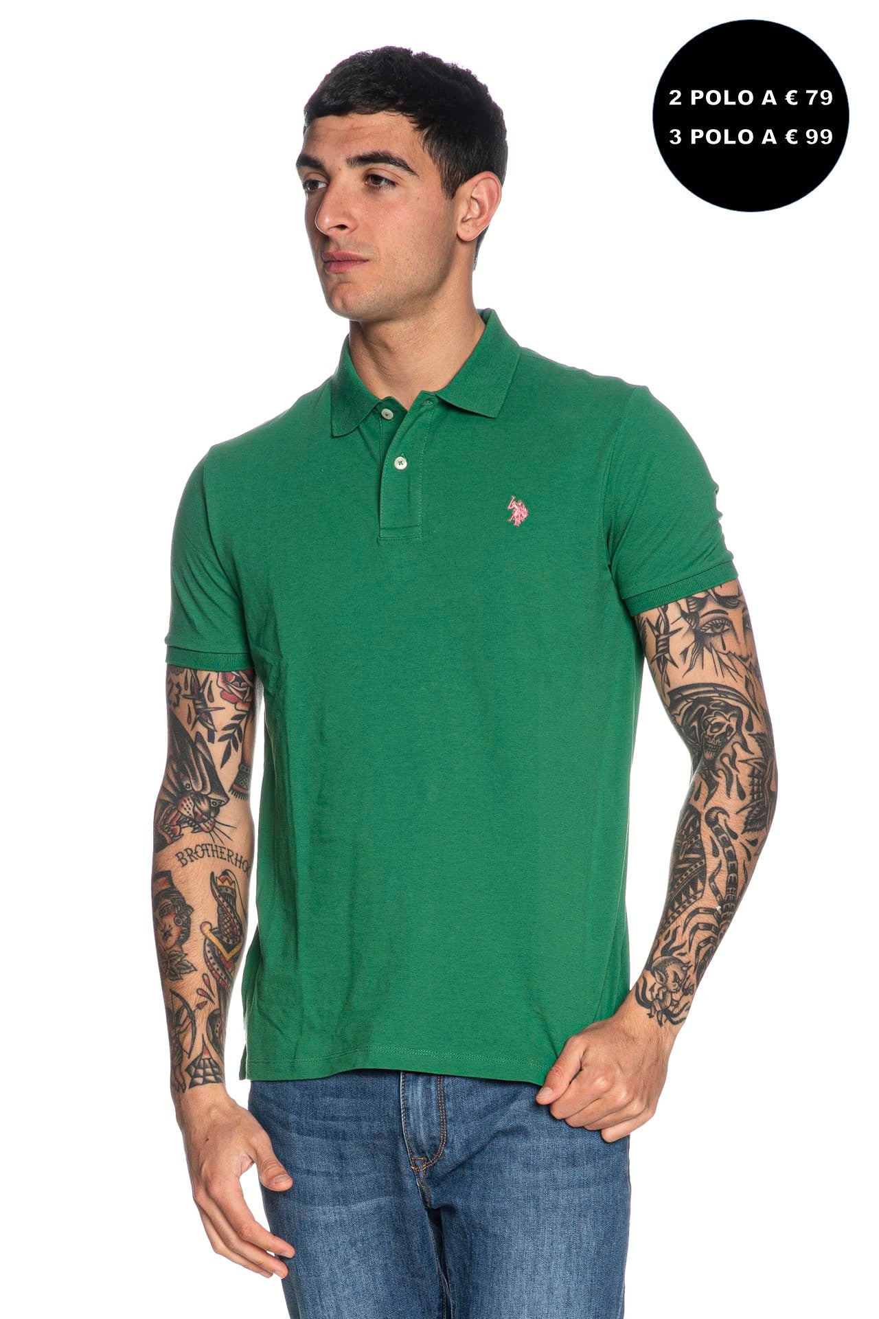 Polo U.S. Polo Assn King Da Uomo Verde Bandiera