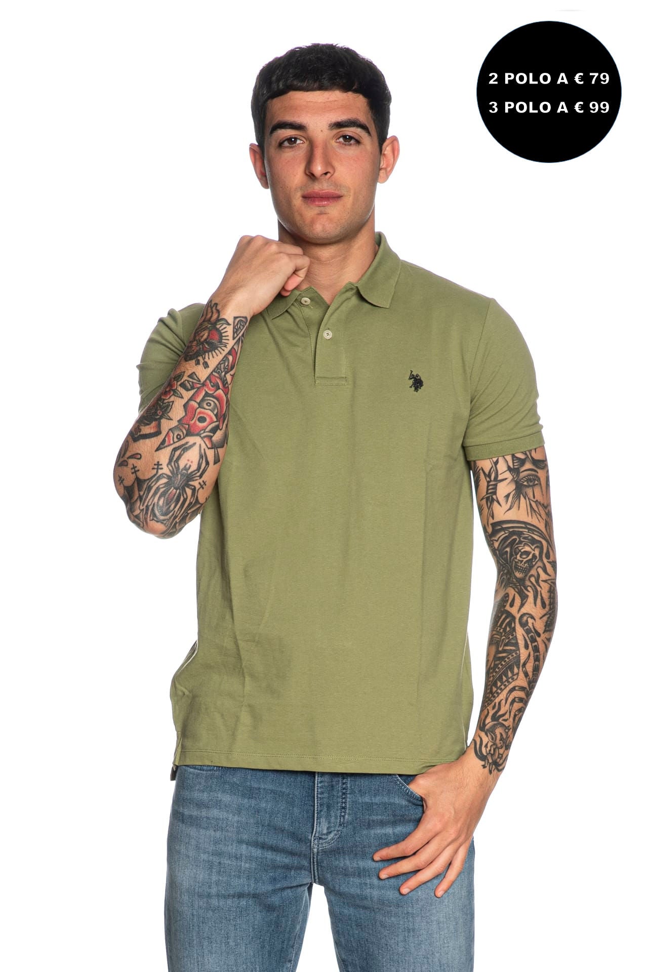 Polo U.S. Polo Assn King Da Uomo Verde Alga