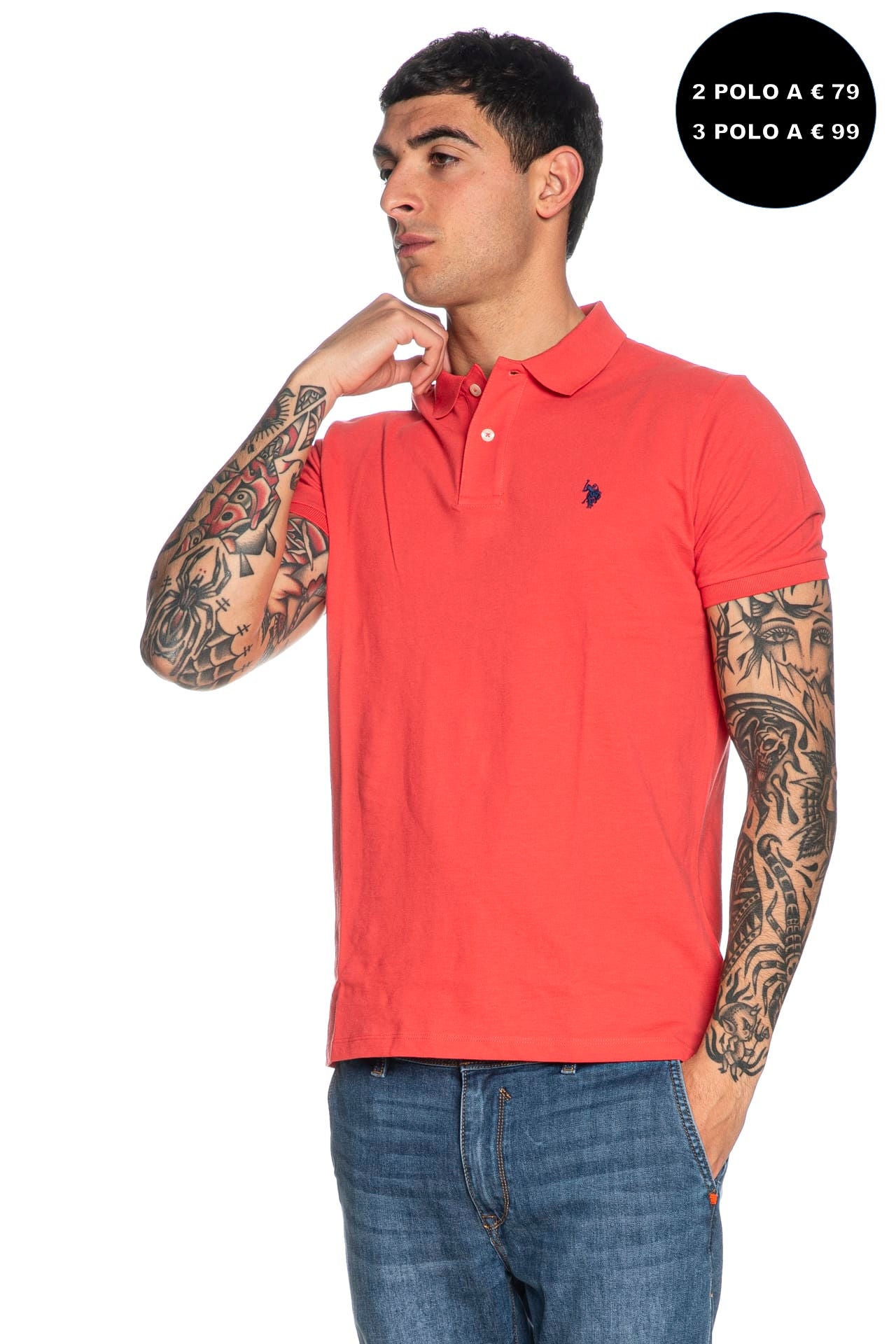 Polo U.S. Polo Assn King Da Uomo Rosso Corallo