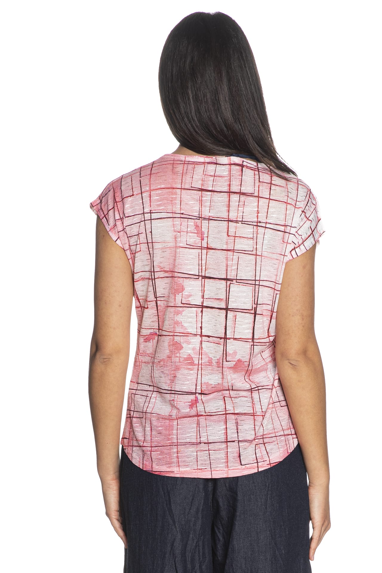 T Shirt Yes Zee Poppies Da Donna Rosa Corallo Fuxia - Scuderi Store