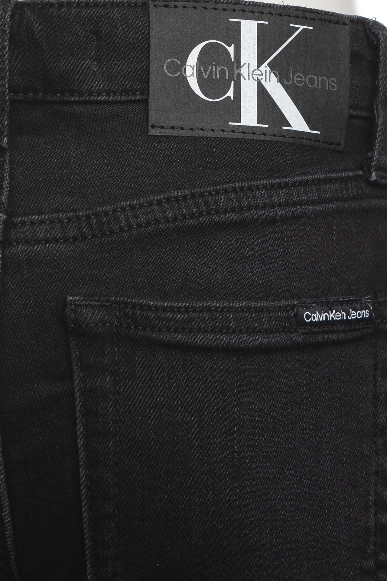 Bermuda Jeans Calvin Klein Short Ess Washed da bambino denim nero