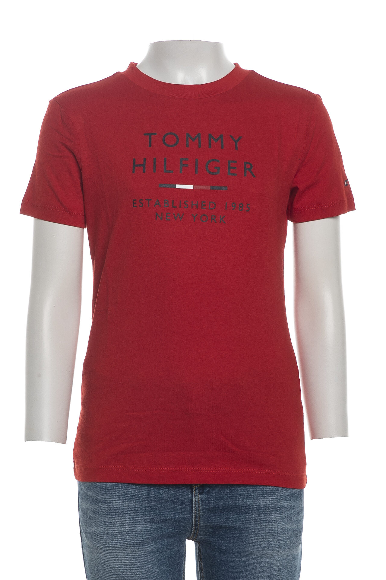 T shirt Tommy Hilfiger Established Tee da bambino rossa